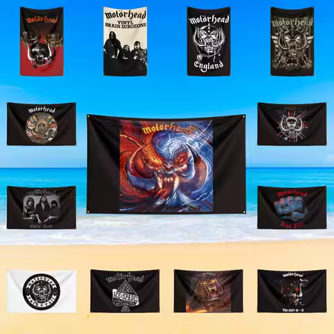 90x150cm 3X5FT M-o-t-o-r-h-e-a-d Music Band Flags Polyester Printed Banner For Room Garage Decoratio