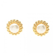 【日本直送】 CHANEL 香奈兒 耳環 鍍金 人造珍珠 金色 米白色 優質的