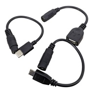 5.5x2.1mm DC母頭轉 USB轉接線｜Type-C / Micro USB / USB-A｜15cm供電線5.5x2.1mm DC Female to USB Adapter Cable | 