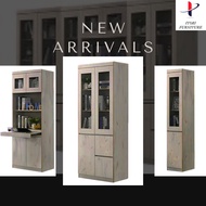 ITORI LIS Series Book Cabinet With Glass Door 3 Design Free Installation