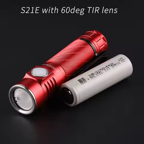 Convoy S21E 21700 flashlight with 60deg TIR lens, SST40 SFT40 519A, with battery inside