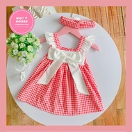 Nipshop Baby Girl Dress- Princess Dress, Children'S Dress, Designer Goods - Red And White Plaid Skirt Size 6-18kg