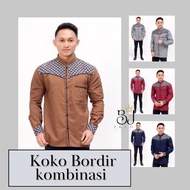 Koko Shirt For Adult Men Long Sleeve Batik Combination