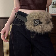 Autumn Winter Plush Belt Y2k Woman Simple Belt