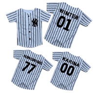 Aespa Baseball Jersey Top Kpop Karina Winter Ningning Giselle Kpop Sportswear