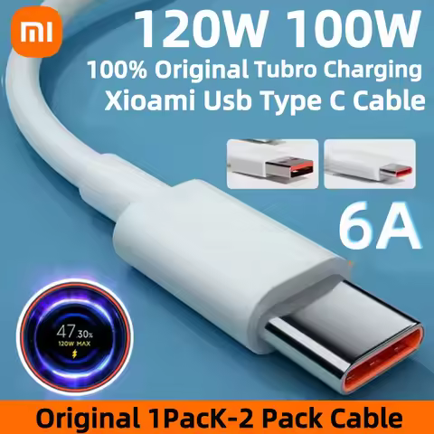 Original Xiaomi 120W Type C Cable 6A 100W Usb Turbo Fast Charging Mi 17 Pro Max 14 Ultra 13T Pro Red