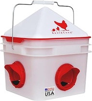 RentACoop Chick2Chicken 10lb BPA-Free 4-Port Feeder - Includes Anti-Roost Cone, Slider Port Cover, a