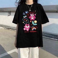 Cartoon Bear Lotso Short Sleeve T-shirt Women Loose Top Summer Casual Tshirt