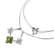 สร้อยคอ Demantoid Garnet รวม 0.47ct เพชร รวม 0.59ct Pt900 Platinum/Pt850 Platinum 8.0g 45cm สำหรับสต