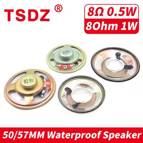 2Pcs 50MM 57MM 8R 0.5W 1W Waterproof Loud Speaker Buzzer Ringer 5CM 2 Inch 8Ohm 0.5 Watt 1 Watt Loud