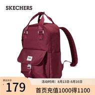 斯凯奇（Skechers）大容量双肩包男女同款背包学院风书包L323U097 马鞍红/03L1 20升以下