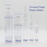 #New Empty Vacuum Pump Bottles Plastic Portable Refill Refilling Transfer Travel Small Sizes 50ml 30ml 15ml 10ml 5ml