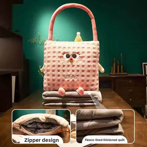 Healing Dopamine Pillow Blanket 2-in-1 Office Nap Pillow Car Air Conditioning Blanket Cushion Pillow