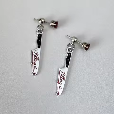 Dark Gothic Punk Rock Rivet Earrings With Ear Backs Retro Y2k Unique Ear Accessories Halloween Uniqu