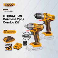Ingco 20V Lithium-Ion Cordless Drill and Impact Wrench 2PCS Combo Kit COSLI230702 IPX / ICPT