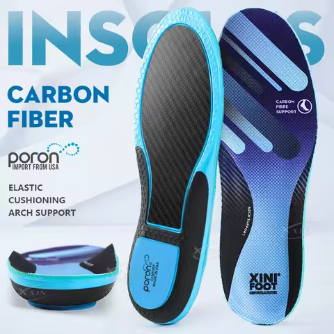 【Xxin】Carbon Fiber Insole Poron Cushioning heel Arch Support Shoe Insoles Pad Running Sport Shoe Ins