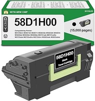 58D1H00 Toner with New Chip(15000 Pages) Compatible with Lexmark 58D1H00 58D0HA0 58D0H0G 58D1H0E for