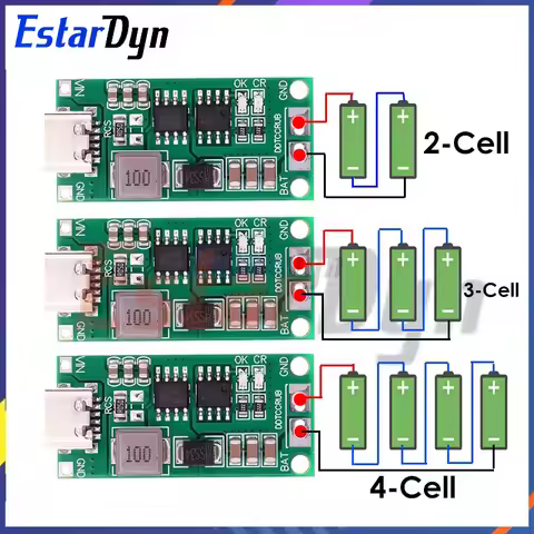 Multi-Cell 2S 3S 4S Type-C To 8.4V 12.6V 16.8V Step-Up Boost LiPo Polymer Li-Ion Charger 7.4V 11.1V 