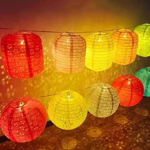 Mid-Autumn Festival Lantern Children DIY Drawing Colorful Paper Lantern Outdoor Hanging Festival Atm