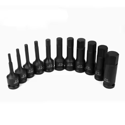 1/2 Inch Drive Impact Hex Bit Socket Set Allen Key Metric H4 H5 H6 H7 H8 H9 H10 H11 H12 H13 H14 H15