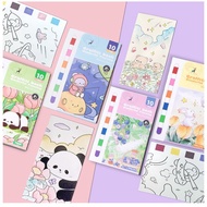 Watercolor Coloring Pad Children's Gouache Doodle Paper Comes with Paint Pad DIY Coloring Drawing Bo