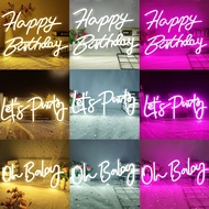 Happy Birthday Neon Sign Better Together Let's Party Oh Baby Mr&Mrs Neon Sign Light for Birthday Par