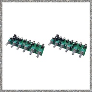 (ZCFJ) 2X 6 Ways Stereo Mixer Audio Distributor Mixing Board with Volume Control DC5-24V 1PC 6 Input