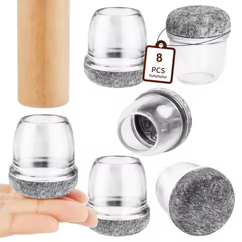 8PCS Table Chair Leg Protector Covers Silicon Furniture Floor Feet Cup Thick Felt Bottom Protector F
