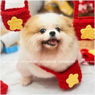 Crossbody bag containing lucky money for dogs and cats, red flag bag with yellow star to celebrate S