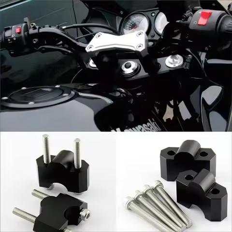 black Motorcycle Handlebar Riser Mount Handlebar Code Clamp for Kawasaki Z750 2004 2005 2006 2007 20