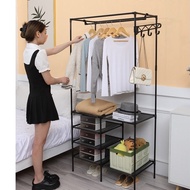 【Sg Stock】 Clothes Rack Organizer Clothes Racks Clothes Shoe Organizer Economic Metal + PP Korean St