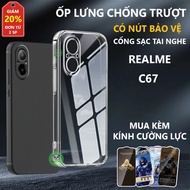 Realme C67 transparent anti-slip case, charging port protection - Panda