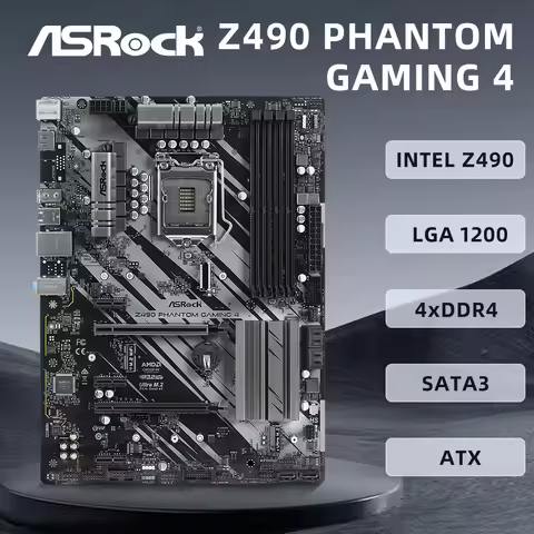 ASRock Z490 PHANTOM GAMING 4 Motherboard LGA1200 Support i9-10900K i7-10700 i5 10400 i3-10300 CPU 4x