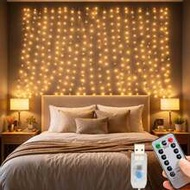 1 Set 300 LED Window Curtain Lights, 118" X 118" (9.8ft X 9.8ft) String Lights, USB Powered, Suitabl