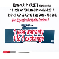 Battery A1713/A2171 5100mAh (High Capacity) For 13 Inch  A1708 Late 2016 to Mid 2017 and 13inches A2