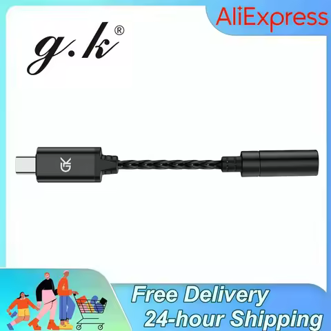 GK X1 Earphone Adapter Type-C To 3.5mm HiFi Amplifier Audio Cable Chip Amplifier PCM 192kHz Adapter 