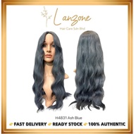 Rambut Palsu Wig Long Curly Hair Ash Blue Gray (H4831) Kerinting Rambut Panjang Kelabu Biru 假发 卷发 长发