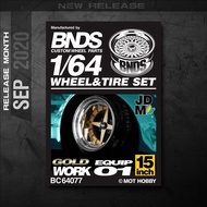 Hotwheels Premium Alloy Rubber Tires BNDS Wheels EQUIP WORK 01 BC64077 - ALREADY ASSEMBLED