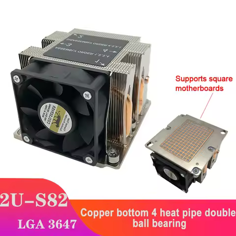 COOLSERVER S82 4 Heat pipe Copper 2U Server CPU Cooler for Intel LGA 3647 Square motherboards Indust
