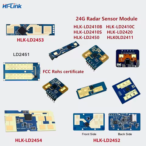 24GHz Radar Module HLK-LD2450 LD2410C LD2411 LD2420 LD2410S LD2411S LD2451 LD2454 LD2452 FMCW Microw
