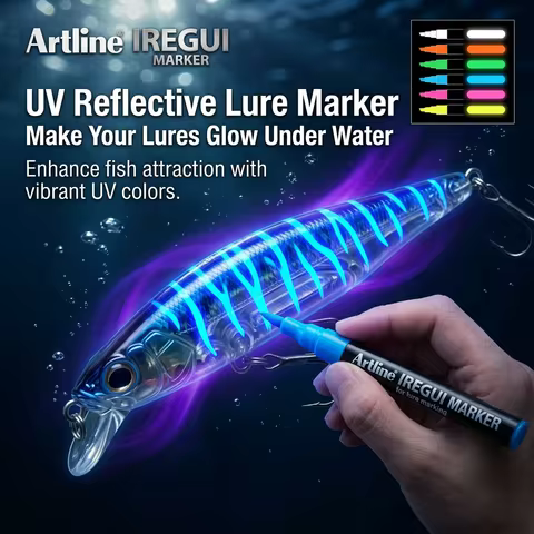 Artline IREGUI UV Reflective Lure Marker Fishing Bait Paint Pen DIY Custom Hard Soft Lures UV Fluore
