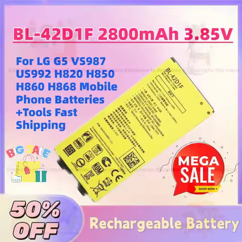 BL-42D1F 2800mAh 3.85V Replacement Battery for LG G5 VS987 US992 H820 H850 H860 H868 Mobile Phone Ba
