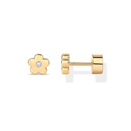 PAVOI 14K Gold Plated Pair of Flat Back Stud Earrings for Women - Dainty Helix Cartilage Piercing Je
