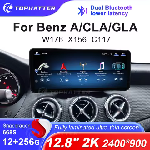 12.8" 2.5D 2K For Mercedes Benz A Class W176 X156 C117 Car radio Wireless CarPlay Android Auto Multi