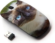 [ Optical 2.4G Wireless Mouse ] [ Siamese Cat Blue Eyes Feline Thai ]