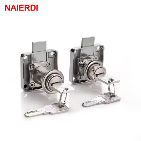 NAIERDI Drawer Lock Wardrobe Cabinet Cam Locks With 2 Keys Same Key Furniture Door Hardware For Offi