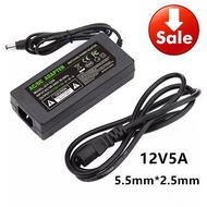 อะแดปเตอร์AC/DC Adapter12V 5A(DC 5.5 x 2.5mm) แถมฟรีสายไฟ 220V To DC 12V 5A Balancer Charger Adapter
