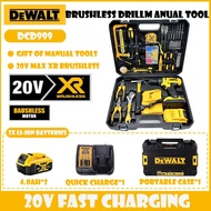 DEWALT DCD999 20V Brushless Hammer Drill Set 2x6.0Ah Battery Fast Charger Waterproof Case Kuala Lump
