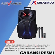 ADVANCE K1812 K-1812 Speaker Meating Portable Bluetooth 2 mic 18 inch / Speaker Meating / Speaker Karoeke / Speaker Bluetooth