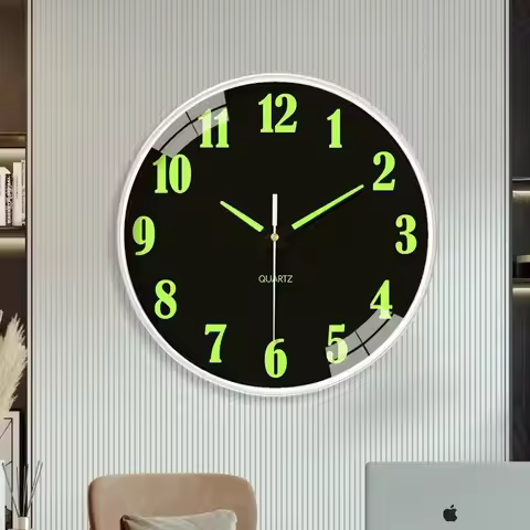 Luminous Quartz Clock 8inch 20cm Kitchen Living Room Clock Big Characters Home Wall Noiseless Decora